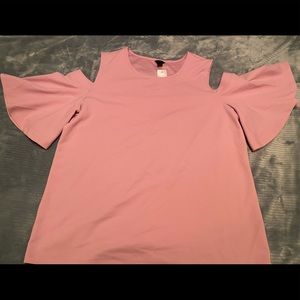 Ann Taylor - Large - Pink - Cold Shoulder Top -